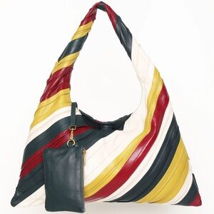 Walter Baker Dakota Shoulder in Multi Stripe Color Leather Shoulder Bag